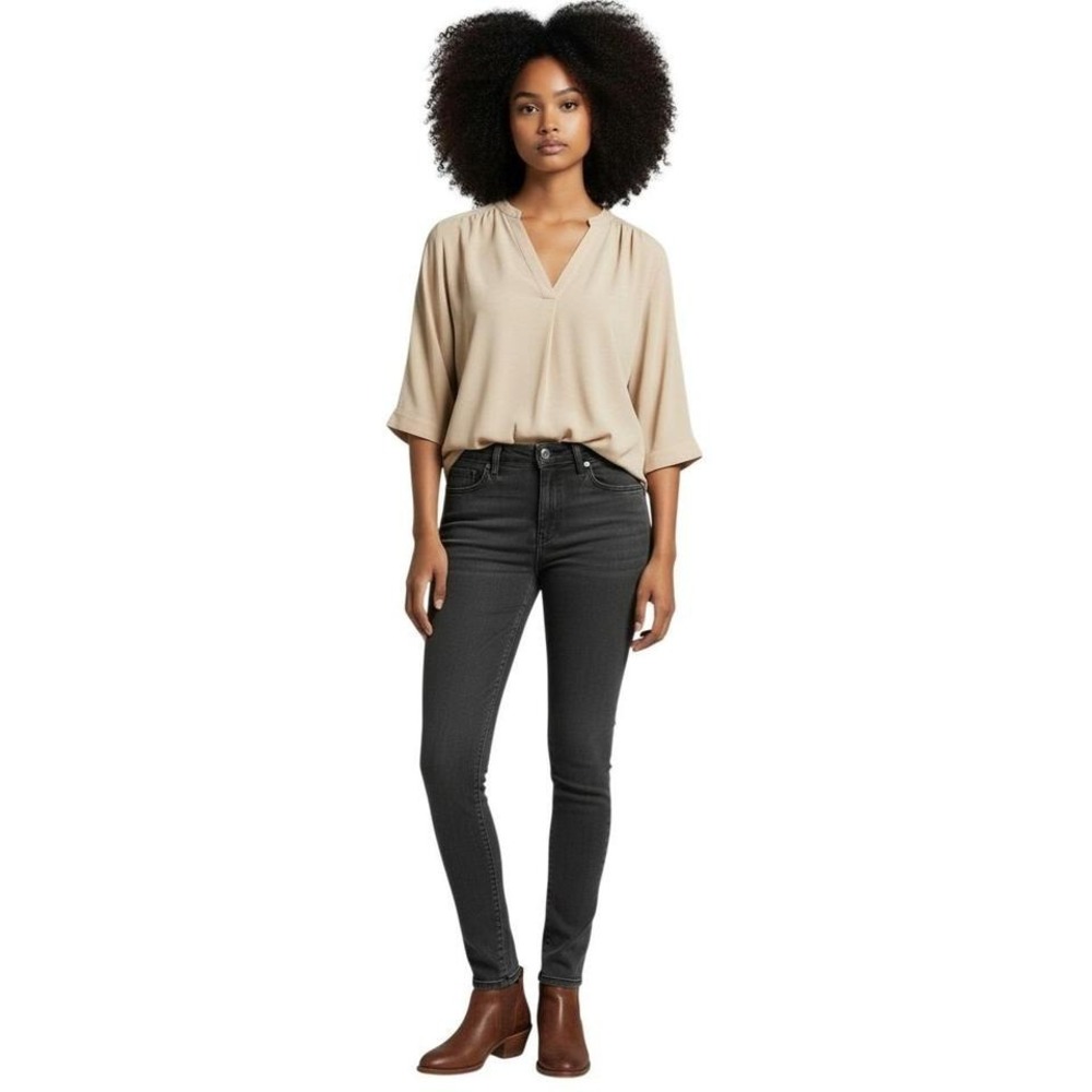 D. Jeans‎ Faded Black High Rise Skinny Jeans Stretch Denim Slim Fit 27x27